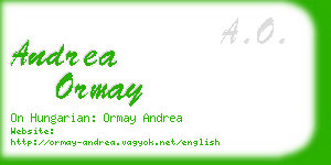 andrea ormay business card